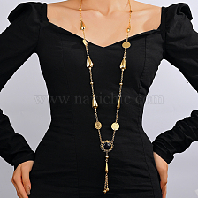 Fashionable and Versatile Long Gold Plated Necklace for Women