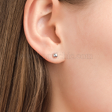 Simple S925 Silver Round Bead Stud Earrings for Daily Unisex Wear