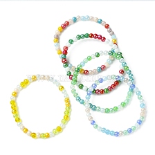 Glass Round Beaded Stretch Bracelet for Kids