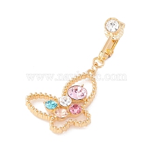 Butterfly Rhinestone Charm Belly Ring, Clip On Navel Ring, Non Piercing Jewelry for Women, Golden