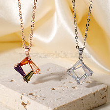 Colorful Cute Geometric Full Diamond Necklace Fashion Personality Trendy Necklace