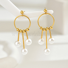 Geometric Pearl Tassel Pendant Earrings, Fashionable and Elegant Accessories