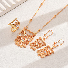 Ethnic Style Zirconia Jewelry Set for Women, Perfect for Gifts.