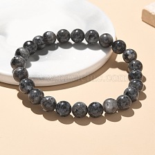 Natural Larvikite Bead Stretch Bracelets, Round, 2 inch~2-3/8 inch(5~6cm), Bead: 5.8~6.8mm