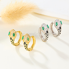 Bohemian Style S925 Silver Inlaid Green Zircon Drop Earrings