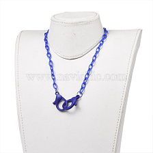 Personalized ABS Plastic Cable Chain Necklaces, Handbag Chains, with Lobster Claw Clasps, Blue, 18.97 inch(48.2cm)