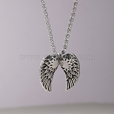 Stainless Steel Halloween Retro Angel Wing Hip Hop Necklace