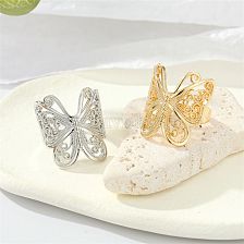 Retro Exquisite Alloy Hollow Butterfly Ring Simple Animal Opening Ring