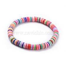 Stretch Bracelets For Mother, with Handmade Polymer Clay Heishi Beads, Mother's Day Jewelry