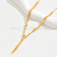 Fashionable Gold Plated Tassel Pendant Necklace for Women Lock Bone Chain