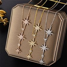 IG Style Basic Star Titanium Steel Inlay Zircon Necklace