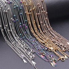 1.5mm 18k Gold Chain Necklace with Stainless Steel DIY Accessories