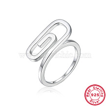 S925 Silver Paperclip Earrings Ring Set Halloween Fashion Accessories