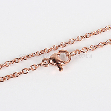 304 Stainless Steel Cable Chain Necklace Making, with Lobster Claw Clasps, PVD Vacuum Plating, Rose Gold, 17.7 inch(45cm), 2mm