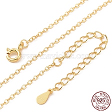 925 Sterling Silver Chain Necklace, Flat Cable Chains, with S925 Stamp, Long-Lasting Plated