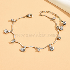 Fashionable Seashell Rhinestone Beach Anklet for Women, Simple and Elegant