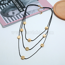 Fashionable handmade multi-layer pendant necklace with round bead chain for women.