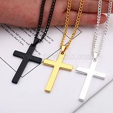 Hip-Hop Cross Alloy Unisex Pendant Necklace 1 Piece