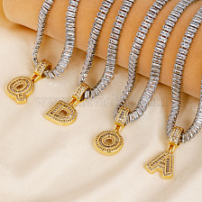 Luxury Hip-hop Fashion Alphabet Necklace with Shiny Zircon Stones