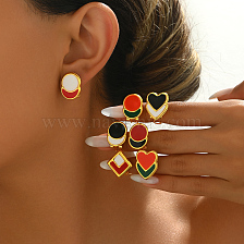 Fashionable Classic Casual Earrings for Women, 14K Gold Plated, Colorful, Delicate