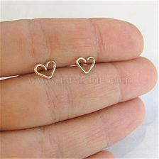 Simple Peach Heart Love Alloy Plating Gold Silver Hollow Earrings