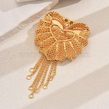 Elegant Geometric Hollow Alloy Tassel Brooch for Women's Party Wear