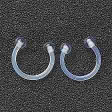 Acrylic Circular/Horseshoe Barbell with Double Round Ball, Eyebrow Rings, Nose Septum Rings