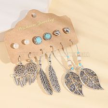 1 Set Fashion Leaves Starfish Metal Plating Women'S Drop Earrings Earrings