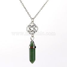 Natural Crystal Bullet Pendant Lock Collarbone Necklace