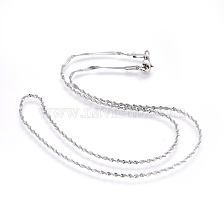 304 Stainless Steel Singapore Chain Necklaces, Water Wave Chain Necklaces, Twisted Chain Necklaces, with 304 Stainless Steel Beads and Clasps