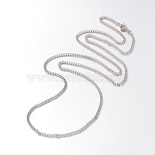 Iron Twisted Chain Necklaces, with Brass Spring Ring Clasps