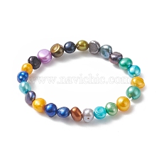 Dyed Natural Pearl Beaded Stretch Bracelet for Kids