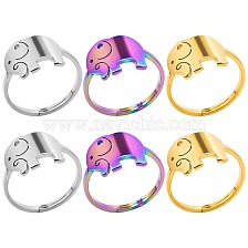 304 Stainless Steel Elephant Adjustable Ring