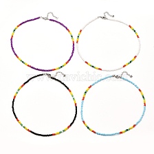 Glass Seed Beaded Necklaces, with 304 Stainless Steel Findings